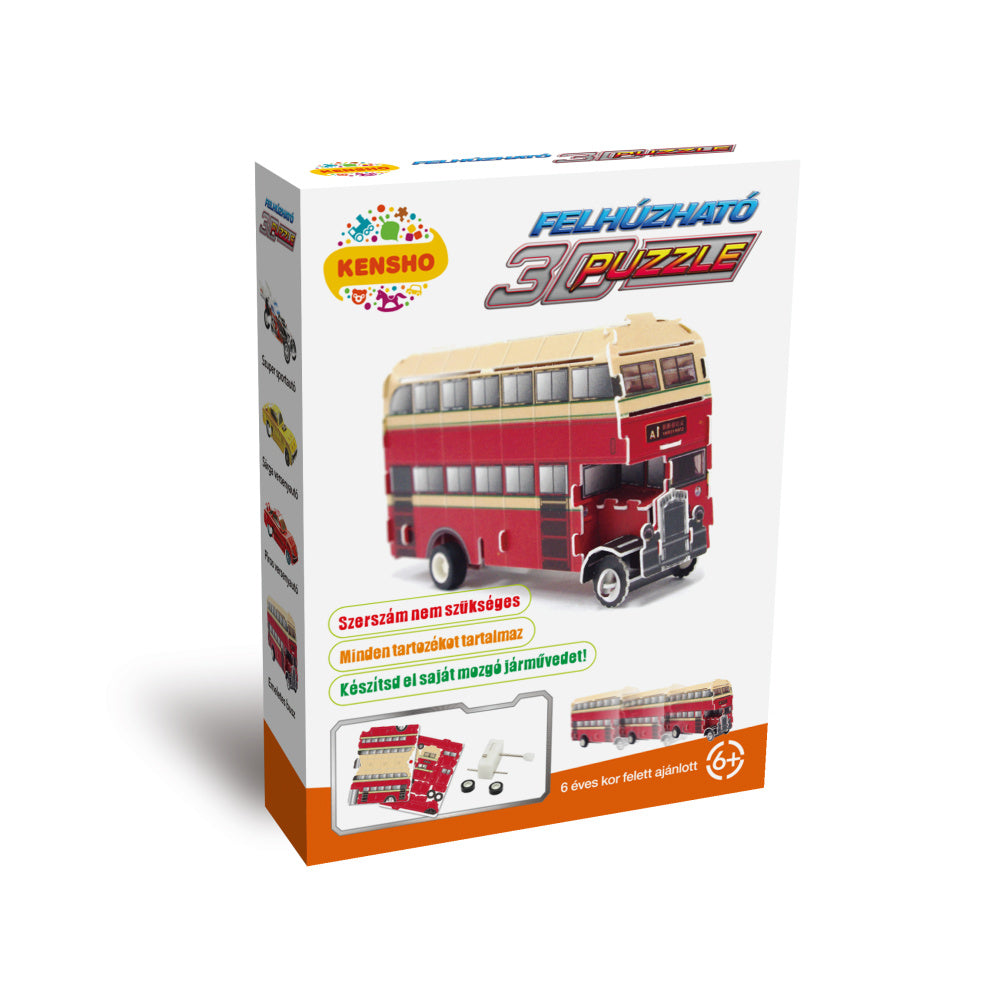Felhúzható 3D Puzzle - Emeletes Busz