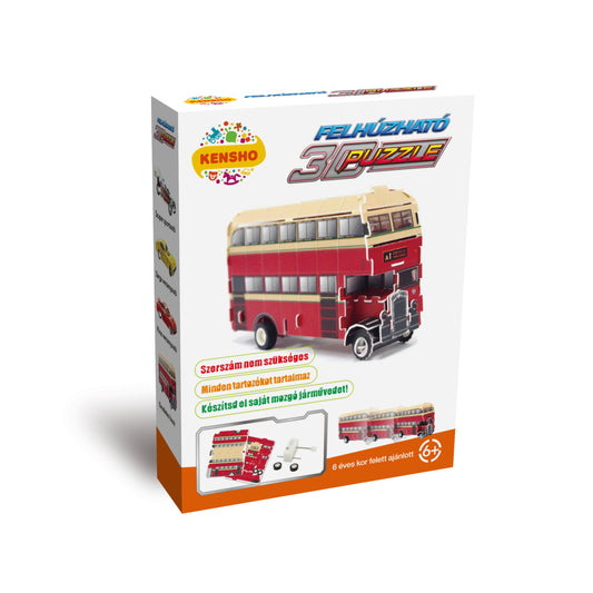 Felhúzható 3D Puzzle - Emeletes Busz